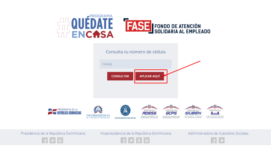 aplicar online al programa Quédate en casa paso 2
