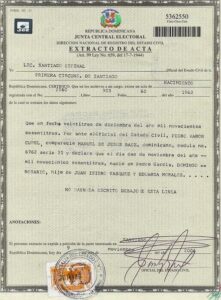 que necesitas para el acta de nacimiento